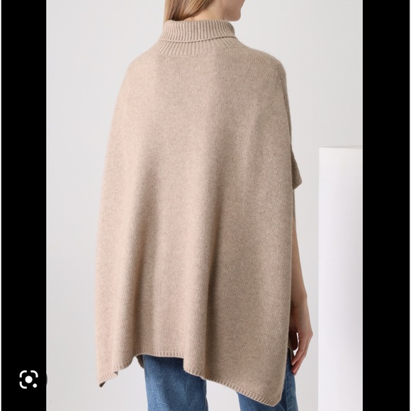 Ermanno Scervino Lavender 100% Cashmere Turtleneck Lace Hem Poncho - Picture 9 of 10